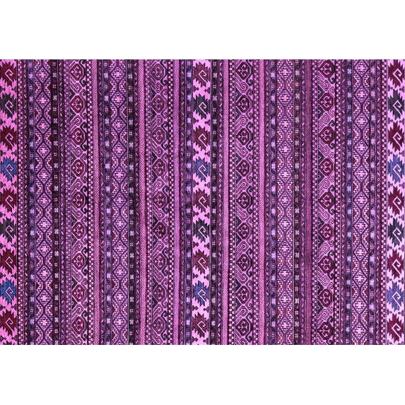 Ahgly Company Indoor Rectangle Oriental Purple Modern Area Rugs, 8' x 12'