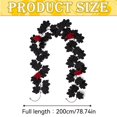 thumbnail image 3 of 78.74 Inch Artificial Black Maple Leaf Arch Vine Garland With Red Roses, Gothic Hanging Foliage for Door Frame, Archway, Indoor Wall, Halloween Home Scene Decor, 3 of 4