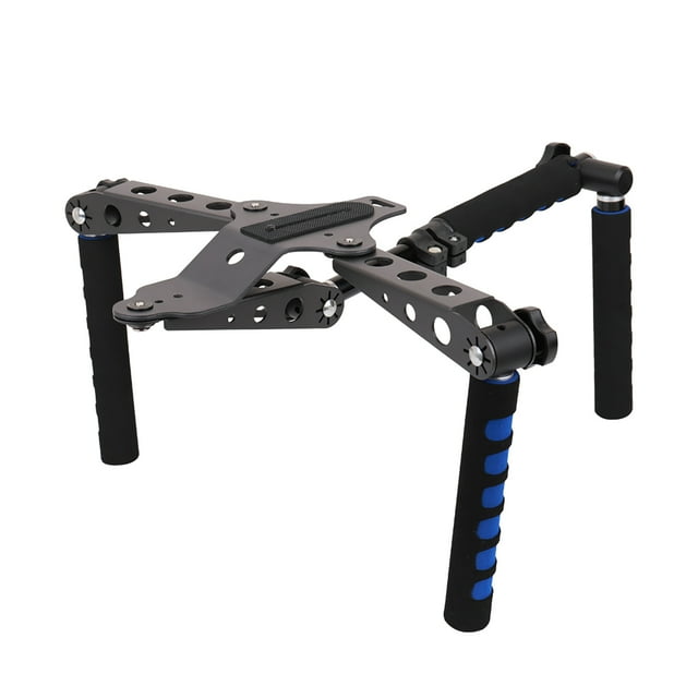 Ergonomic DSLR Shoulder Rig Stabilizer for Steady Shooting - Anti-Fatigue Camera Support Bracket with Adjustable Angles, Multi-Interface Compatibility for Video Light/LCD Monitor, Lightweight 2.2lb