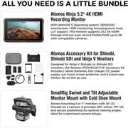 Atomos Ninja 5.2-Inch 4K HDMI Camera Monitor, Recording Monitor with Accessory Kit and Monitor Mount Bundle