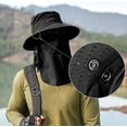 thumbnail image 3 of Sombrero de pesca para hombres y mujeres, sombrero de ala ancha con protección solar UV para exteriores con cubierta para la cara y solapa para el cuello, 3 of 6