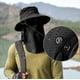 thumbnail image 3 of Sombrero de pesca para hombres y mujeres, sombrero de ala ancha con protección solar UV para exteriores con cubierta para la cara y solapa para el cuello, 3 of 6