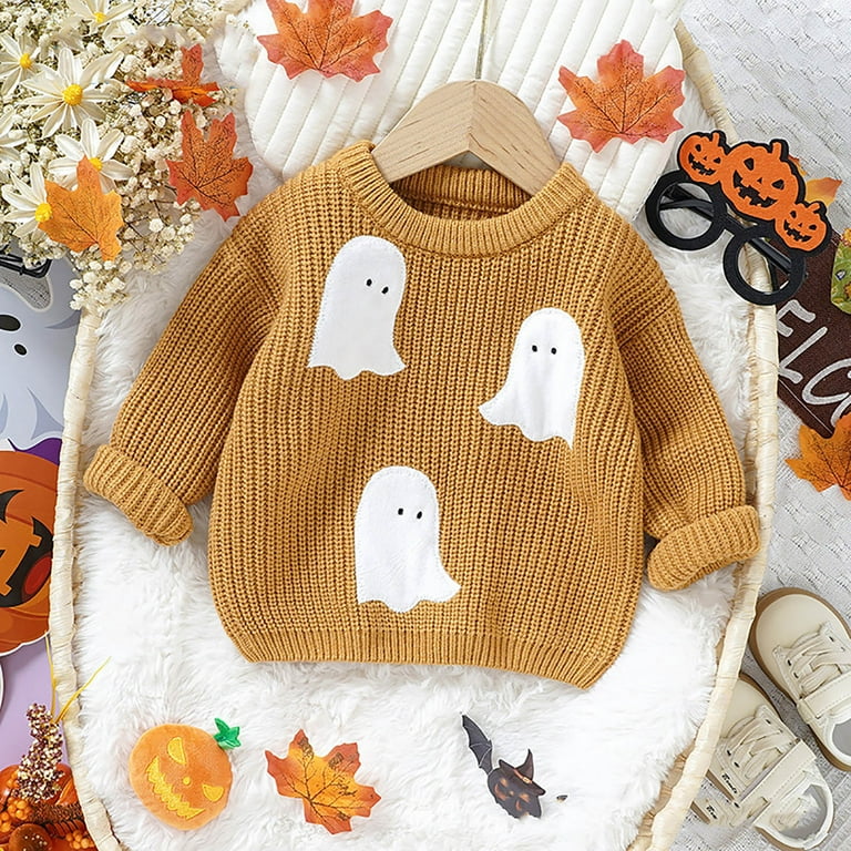 qiiinnHk Toddler Baby Boy Girl Pumpkin Sweater Pumpkin Outfit