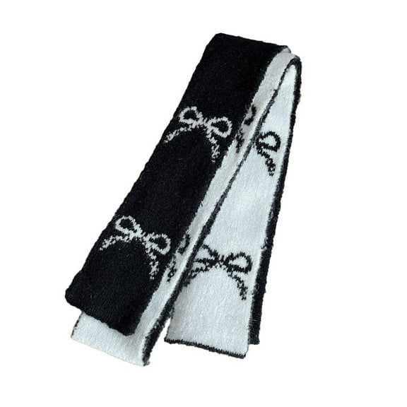 JZROCKER Fashion Neck Scarf Knitted Long Scarf Bowknot Shawl Scarf Eye Catching Scarves