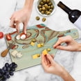 thumbnail image 4 of Seashells Cutting Board, Pastel Colored Macro Seashells Picked from Beach Drifts Coral Marine Mollusk, Tempered Glass Cutting and Serving Board, Wine Bottle Shape, Cream Red Teal, by Ambesonne, 4 of 5