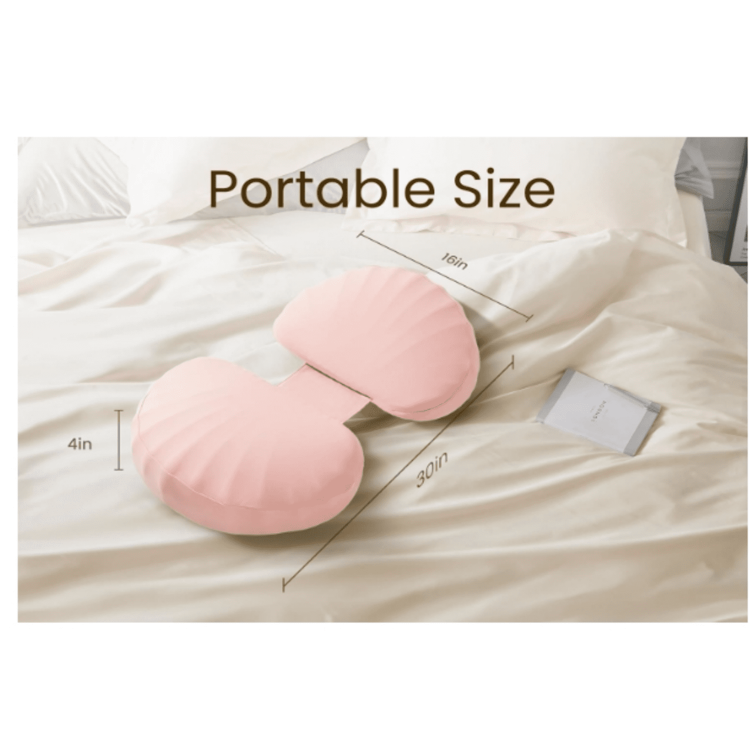 Pregnancy Pillow for Sleeping Memory Foam Pillow for Side Sleeper, Maternity Pillow Support for Back, Belly, HIPS for Pregnant Women, Portable and Adjustable Travel Wedge Pink