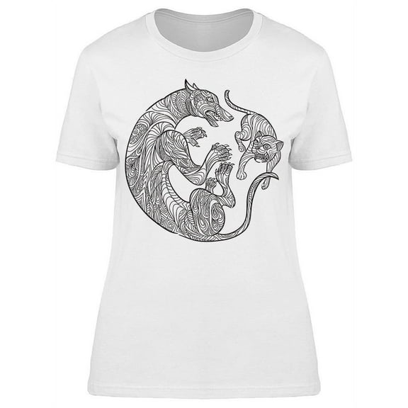 Dog Fighting With Cat T-Shirt Women -Image by Shutterstock, Female XX-Large