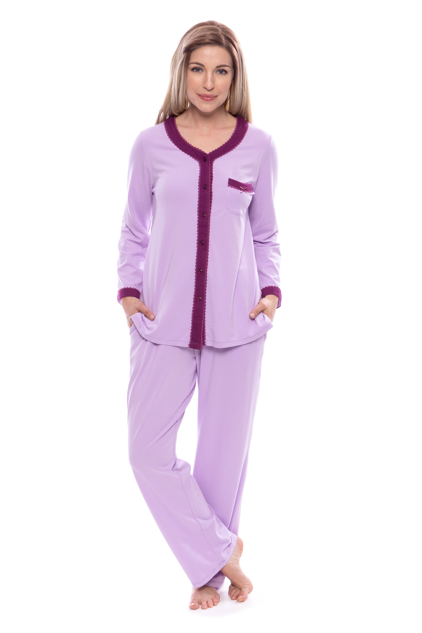 Women's Long Sleeve Pajama Set - Button Up Sleepwear by Texere (Eco ...