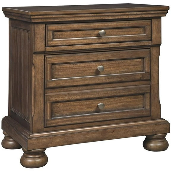 Bowery Hill 2 Drawer Nightstand in Tobacco Brown