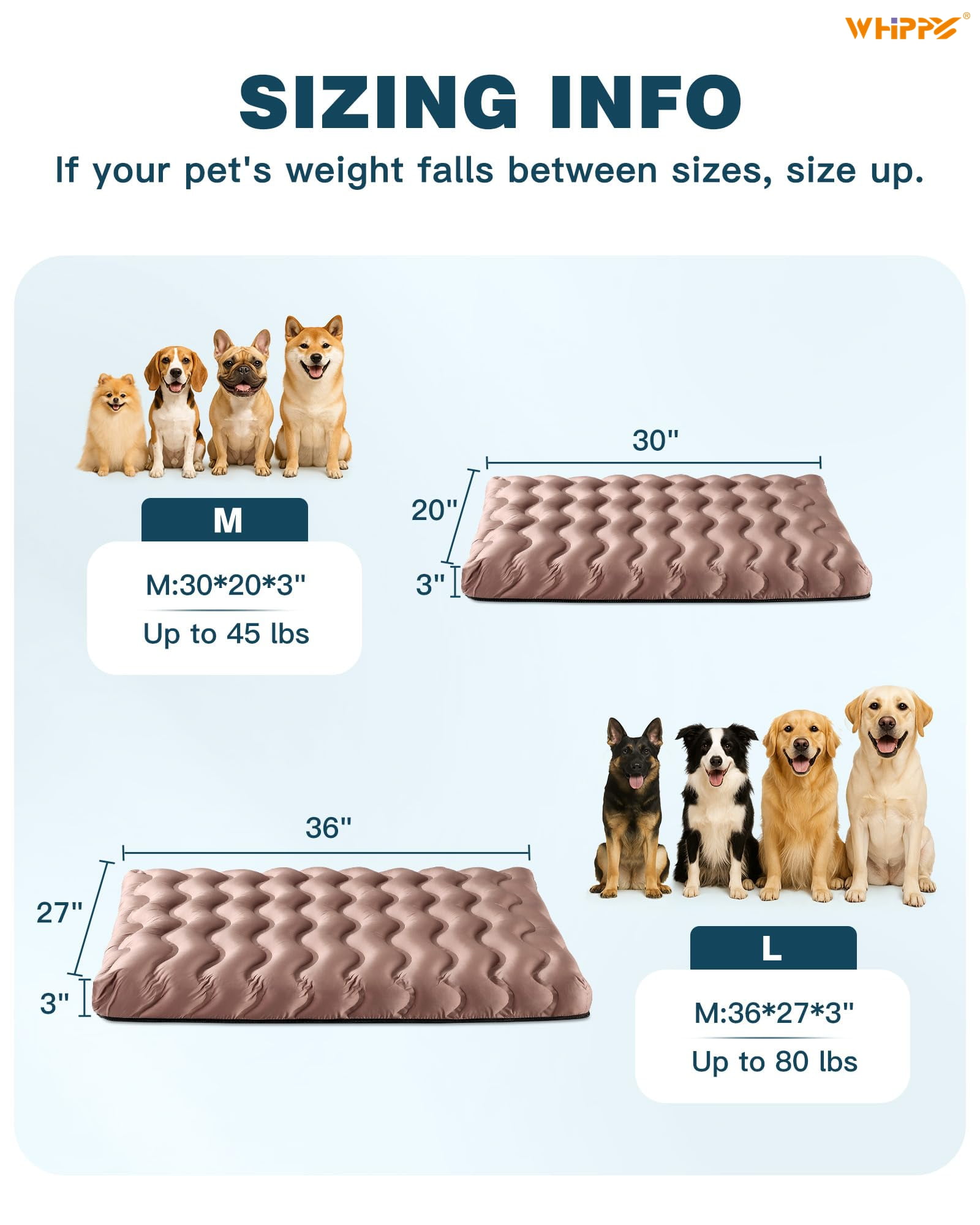 Orthopedic Dog Bed for Large Medium Small Dogs Waterproof Memory Foam Dog Crate Bed Washable Pet Bed with Removeable Cover, 30"x20", Beige