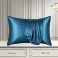 thumbnail image 5 of Satin Pillow Cases 2 Pack,Silk Pillow Cases,Standard Size for Hair & Skin,Wrinkle-Free,Cooling Pillow Case for Hot Sleepers,Envelope Closure,Soft Breathable(Blue 2pcs 30*20in)from QiwagFerng, 5 of 10