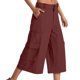 thumbnail image 1 of WILLBEST Pantalones Casuales de Lino Ajustados para Mujer, con Cintura Elástica y Cordón Ajustable para Mayor Comodidad y Estilo. Grande, 1 of 5