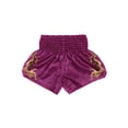 thumbnail image 2 of inhzoy Kids Boys Muay Thai Shorts Metallic Letter Side Slit Boxing Short Mma Martial Arts Kickboxing Trunks Purple XL, 2 of 3