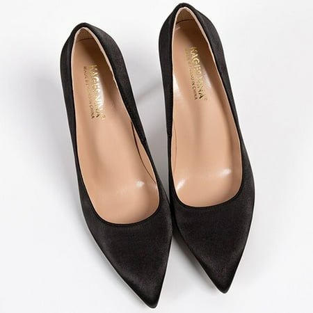 

YCNYCHCHY 2022 Sexy New Ladies Pointed Toe Work High Heels Silk Banquet Stiletto Pumps Large Size Women Professional Casual Shoes