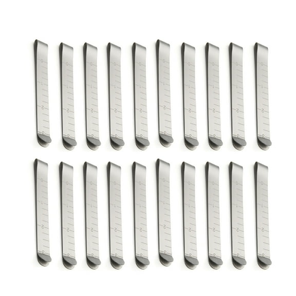 Tizuqe 20pcs Sewing Clips Stainless Steel Hemming Clips 3 Inches Measurement Ruler Quilting Supplies for Fabric Pinning Marking