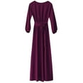 thumbnail image 3 of New Years Eve Dresses For Women Summer Casual Lantern Sleeve Solid With Belt Party Dress, 3 of 4