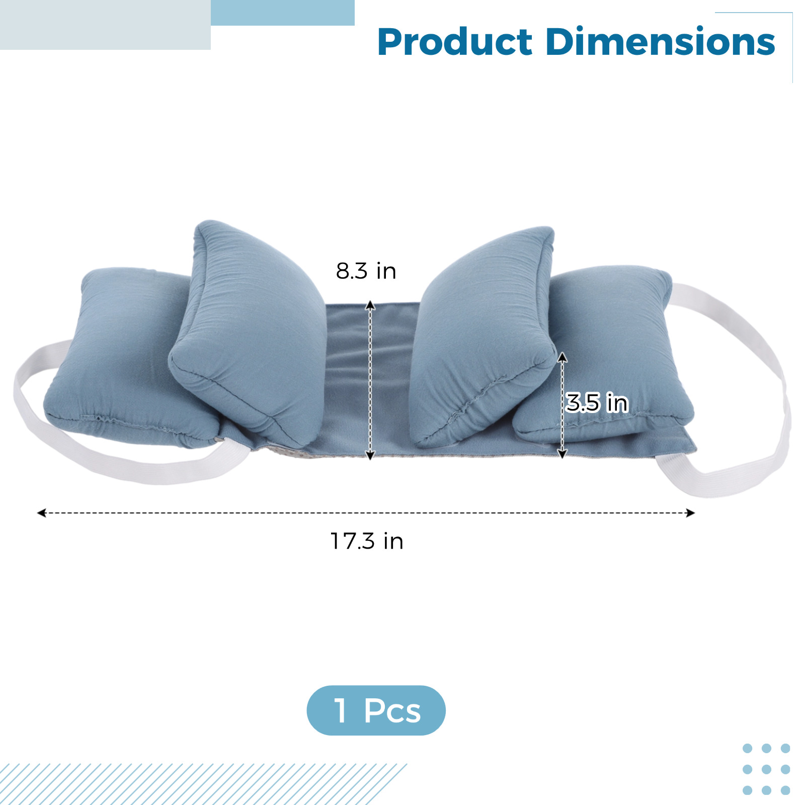 Ergonomic Anti Wrinkle Back Sleeping Pillow - Adjustable Side Supports Face Up Beauty Sleep Positioner for Neck Alignment Posture Correction, Cervical Pillow for Anti Aging (Blue)