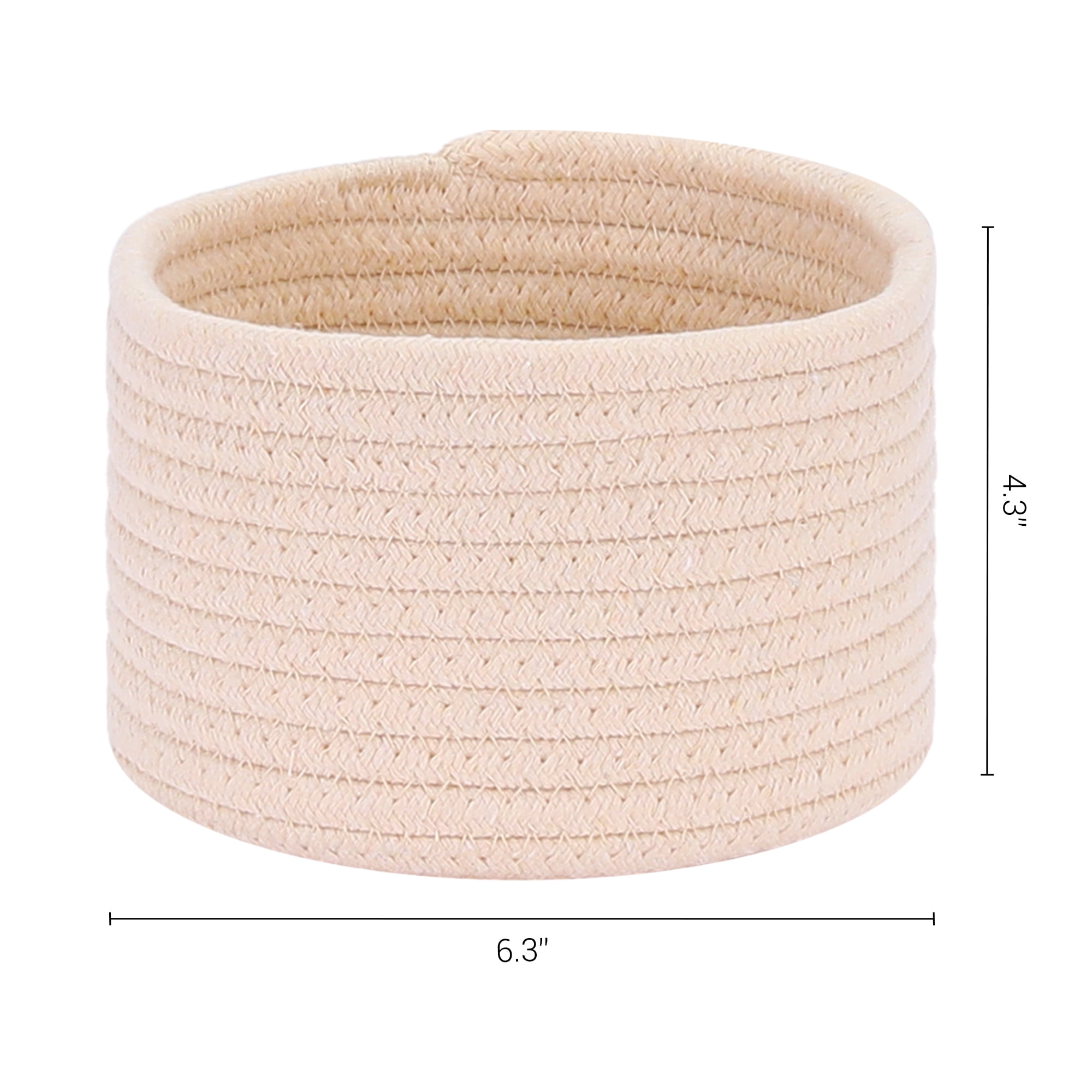 Unique Bargains Woven Storage Basket Shelf Storage Bin for Home Key Tray Bowl Khaki L