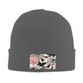 thumbnail image 2 of ZICANCN Pink Daisy Black Art Knit Beanie Hat, Winter Cap Soft Warm Classic Hats for Men Women, Deep Heather, 2 of 8