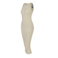 thumbnail image 3 of VISgogo Vestido de tubo de punto para mujer, Adultos Verano Sin mangas Color sólido Cuello redondo Una pieza VISgogo moda, 3 of 5