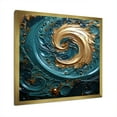 thumbnail image 5 of Designart "Majestic Motion In Teal I" Abstract Spirals Picture Framed Canvas Art Print, 5 of 5