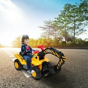 YeekTok Children's Excavator Toy Car Without Power Two Plastic Artificial Stones, A Hat Suitable for Children Over 3 Years Old