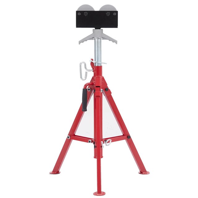 Support de Tuyau Réglable avec Tête de Rouleau, Hauteur de 32 Pouces-55 Pouces, Capacité de 2500 Lb, Support de Tuyau de 1/8 Pouces-12 Pouces, Acier au Carbone Pliable pour Soudage, Filetage et Réparation de Remorque