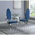 thumbnail image 2 of Tufted Arm Chairs in Navy Blue Velvet and Silver Stainless Steel (Set of 2), 2 of 2
