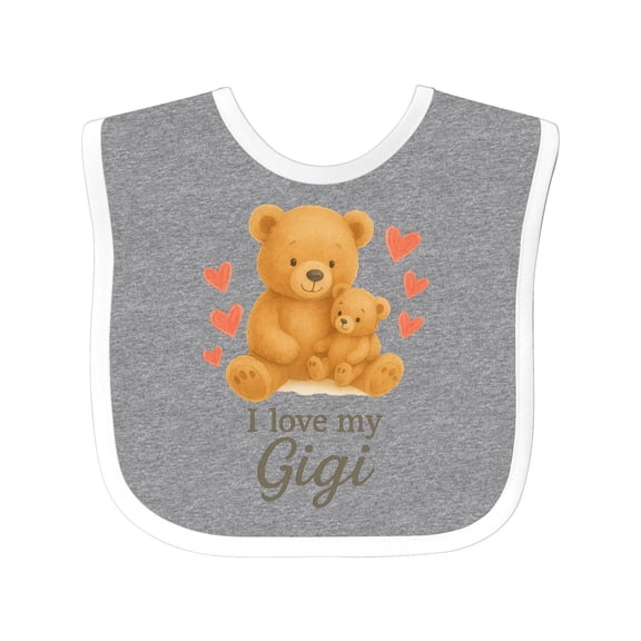 Inktastic I Love My Gigi Teddy Bears and Hearts Boys or Girls Baby Bib