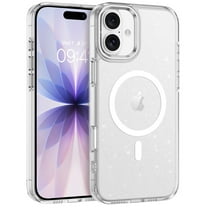 GUAGUA Magnetic Case for iPhone 17 - Clear Glitter Sparkly Shiny Bling Sparkle Cover, Luxury Slim Shockproof Protective Anti Slip Case for iPhone 17 Claer Glitter