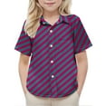 thumbnail image 4 of ATOGUTA Big Boys Shirts Kids Casual Button Down Shirts with Chest Pocket Purple, 2-15 Years, 4 of 5