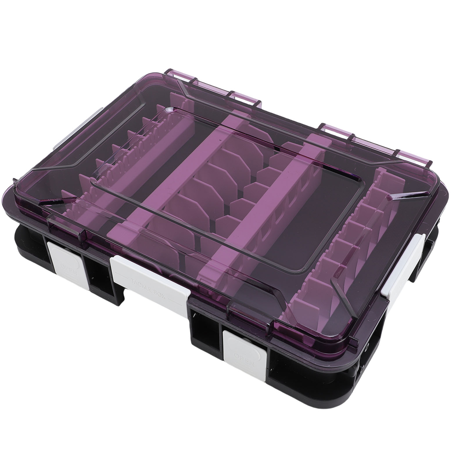 Suodoka Squid Jig Hook Storage Case Container ABS Plastic Lid Squid Bait Lure Organizer Tackle Box for Sea Fishing, 9.4 inches / 24 cm, Vibrant Pink