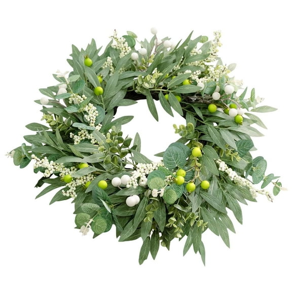 Noehoiugi Wreath Spring Wreath For Front Door Handmade Farmhouse Wreath For All Seasons Indoor Outdoor Wall Perfect For Holiday Wedding Home