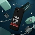 thumbnail image 3 of DistinctInk Tough Case for Apple iPhone 14 (6.1" Screen), Compatible with MagSafe Charging - Life is Better with Baseball, 3 of 6