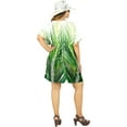thumbnail image 2 of LA LEELA Women's Beachwear Summer Swim Beach Dress Cover ups for Swimwear Women Short Fall Swimsuit Coverups Tops XL-XXL Jade, Palm Leaves, 2 of 4