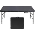thumbnail image 1 of YUSAZENS Table Pliante Robuste de 4 Pi, Portable en Plastique Réglable Étanche avec Poignée Capacité de 300 Lb Noir, 1 of 6