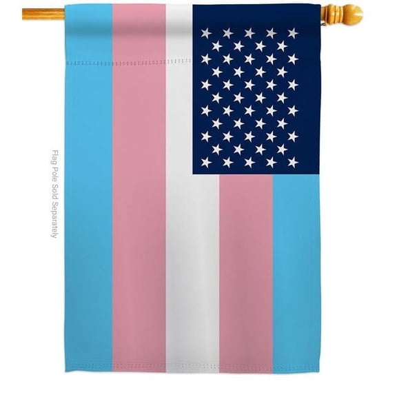 Americana Home & Garden H148664-BO US Transgender Support Pride 28 x 40 in. Double-Sided Decorative Horizontal House Flags for Decoration Banner Garden Yard Gift
