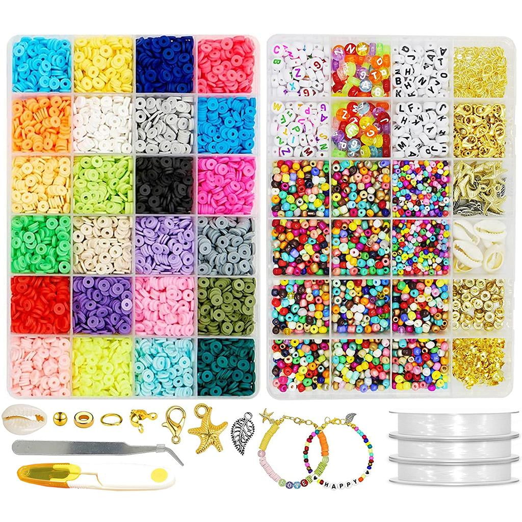 Lot De 480 Perles En Verre Multicolores - Pour Bijoux DIY (bracelets, Colliers) - Avec Cordon élastique - 5