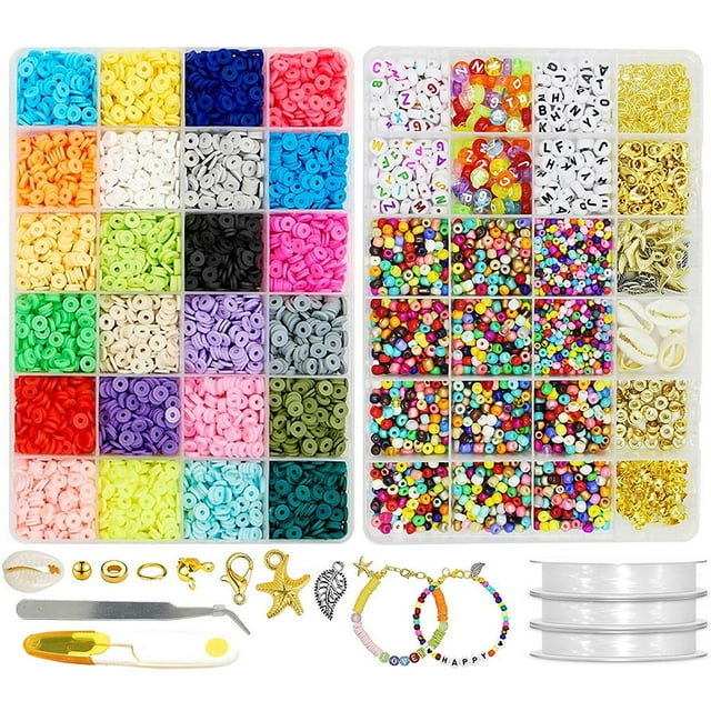 7905 Pcs Perles en Argile Polymère Fl Perles Rondes Perles Lettres Perles de Rocaille