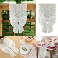 thumbnail image 2 of Deeceymbur White Lace Bow Table Runner Long Tablecloth for Coffee Table TV Cabinet Home Decor, 2 of 8