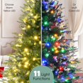 thumbnail image 3 of Sesslife 6FT Christmas Trees Set with Wreath & Garland, Artificial Christmas Tree with 861 PE Branch Tips and 380 Multi-Color LED Lights, Pre-Lit Aspen Fir Xmas Tree for Indoor Holiday Decor, Green, 3 of 8