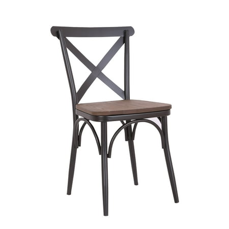 dining farmhouse rustic metal chair cross seat wooden modern matte chairs wood