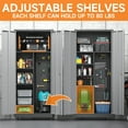 thumbnail image 4 of Coolsun Metal Garage Storage Cabinet with Locking Doors, 71" H Rolling Tool Storage Cabinet with Wheels, Tall Storage Cabinet with Adjustable Shelves for Office Home,Garage,Shop-Black, 4 of 7