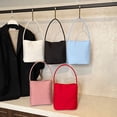 thumbnail image 1 of Bolso de mano para mujer | Bolso bandolera de poliéster, diseño a rayas, ligero, 21,8 x 21,8 x 10 cm, negro, blanco, rosa, azul y rojo. Ideal para ir de compras, viajes diarios y almacenamiento, 1 of 7