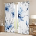 thumbnail image 2 of jejeloiu Blue Flower Floral Blackout Curtains Set of 2 (38x54 Each),Modern Aesthetic Art Curtains and Drapes,Rustic Plant Living Room Curtains For Men Women,Breathable Home Decor, 2 of 6