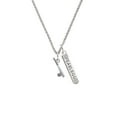 thumbnail image 2 of Delight Jewelry Silvertone Baseball Bat and Ball Silvertone Fearless Bar Charm Necklace, 23", 2 of 4