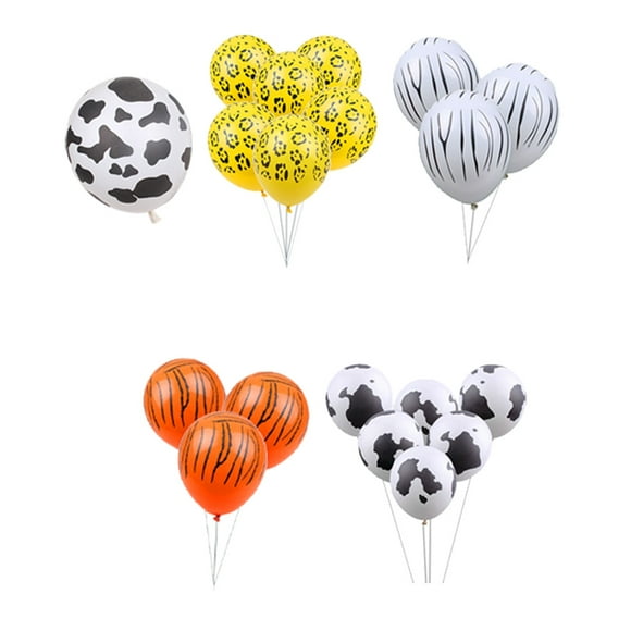 Xingzhi 100 Pieces Birthday Balloons Kids Animal Printed Light-weight House Balloon Room Kit 12 Inch Photo Props Shower Accessory Zebra Print
