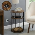 thumbnail image 2 of Convenience Concepts Designs2Go 24"x15.75" Simon 3-Tier End Table with USB Ports, Barnwood/Black, 2 of 6