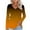 Yellow, variant on aidice Tops for Women Casual V Neck Long Sleeve Fitting Shirts Comfy Fall Gradient Color Blouses Tops
