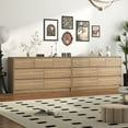 thumbnail image 5 of ChVans 7 Drawer Dresser for Bedroom, 55" Modern Oak Dresser with Wood Chest of Drawer Handle Free, Long Dresser for Bedroom, Living Room, Entryway, Hallway, 5 of 8
